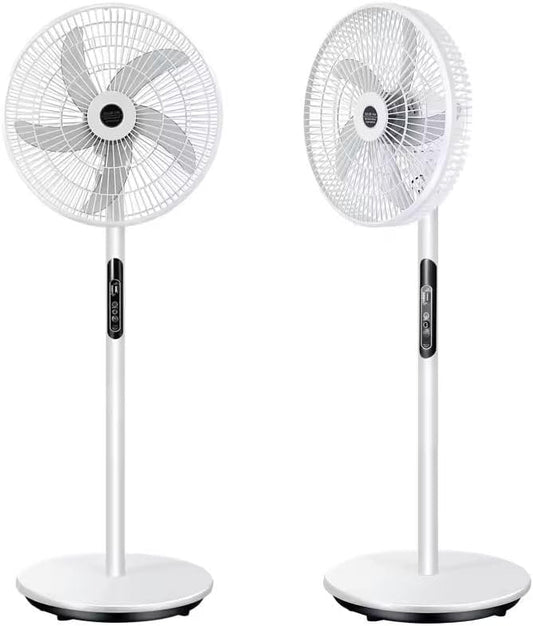 Pedestal Fan with Oscillation, 5 Blades, Adjustable Height, Low Noise, 40W, 16 Inch White