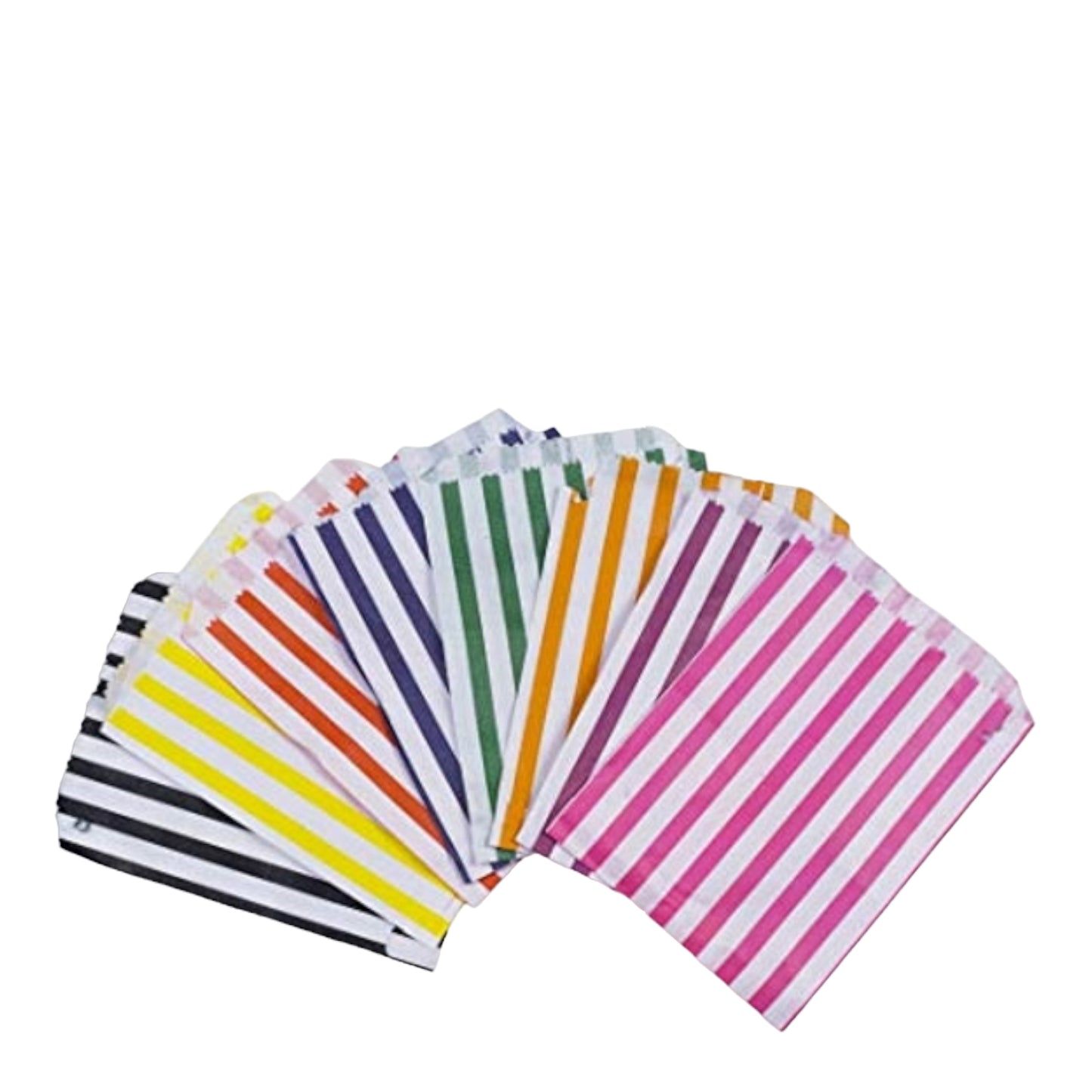 Assorted Striped Paper Bags For Sweets Ideal for Any Occasion Size -5"x7"