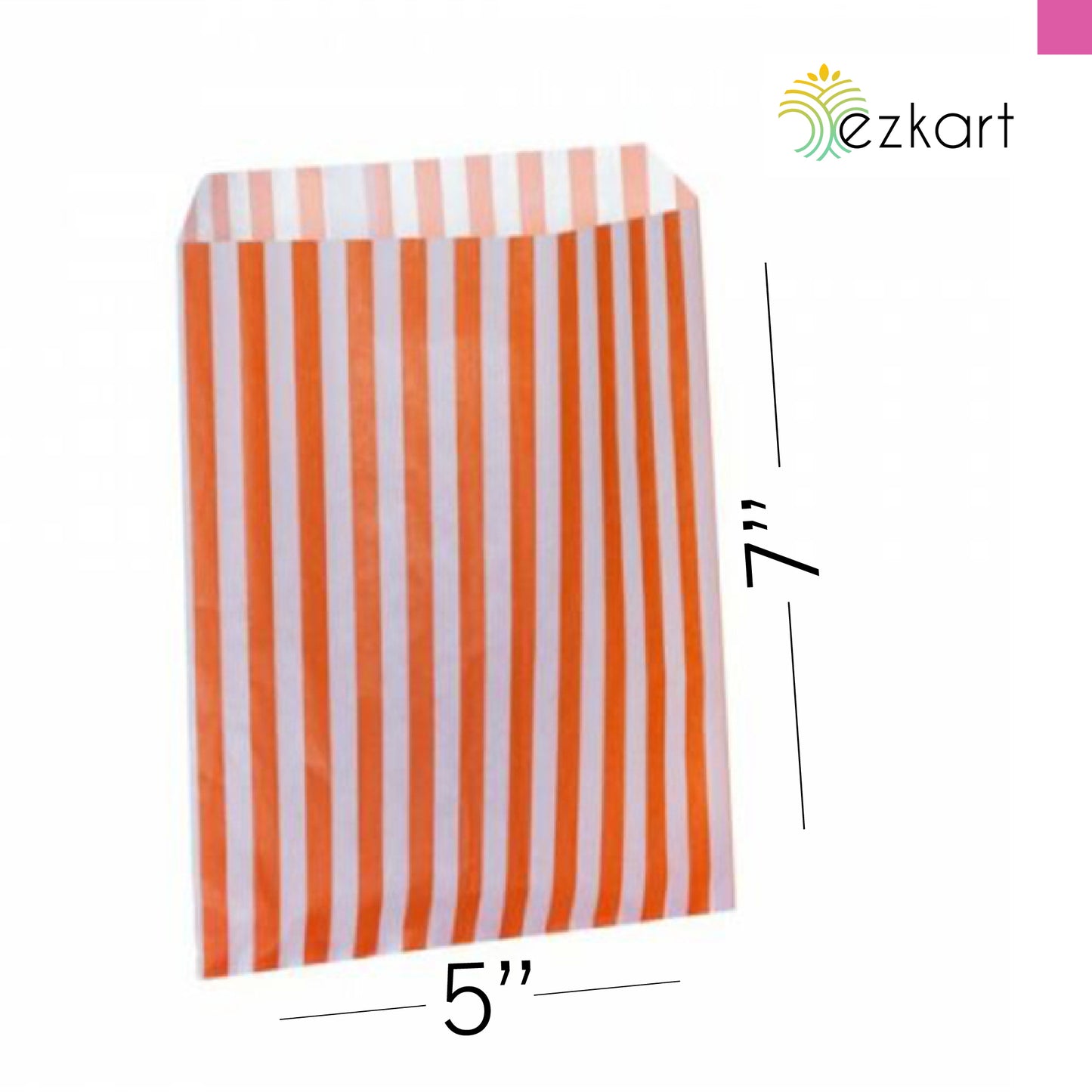 Assorted Striped Paper Bags For Sweets Ideal for Any Occasion Size -5"x7"