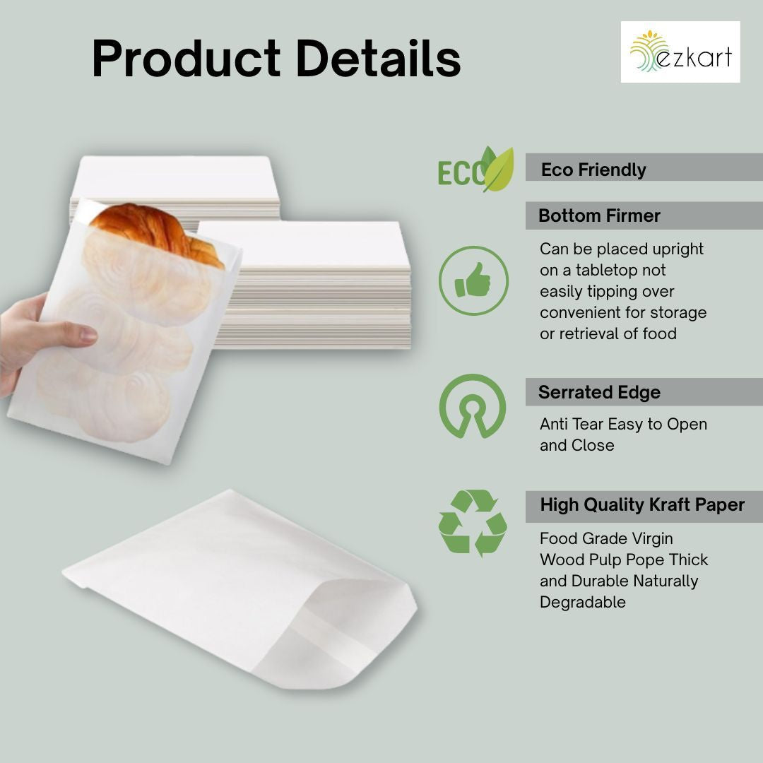 Versatile White Sulphite Paper Bags Assorted Sizes for Groceries, and Many More