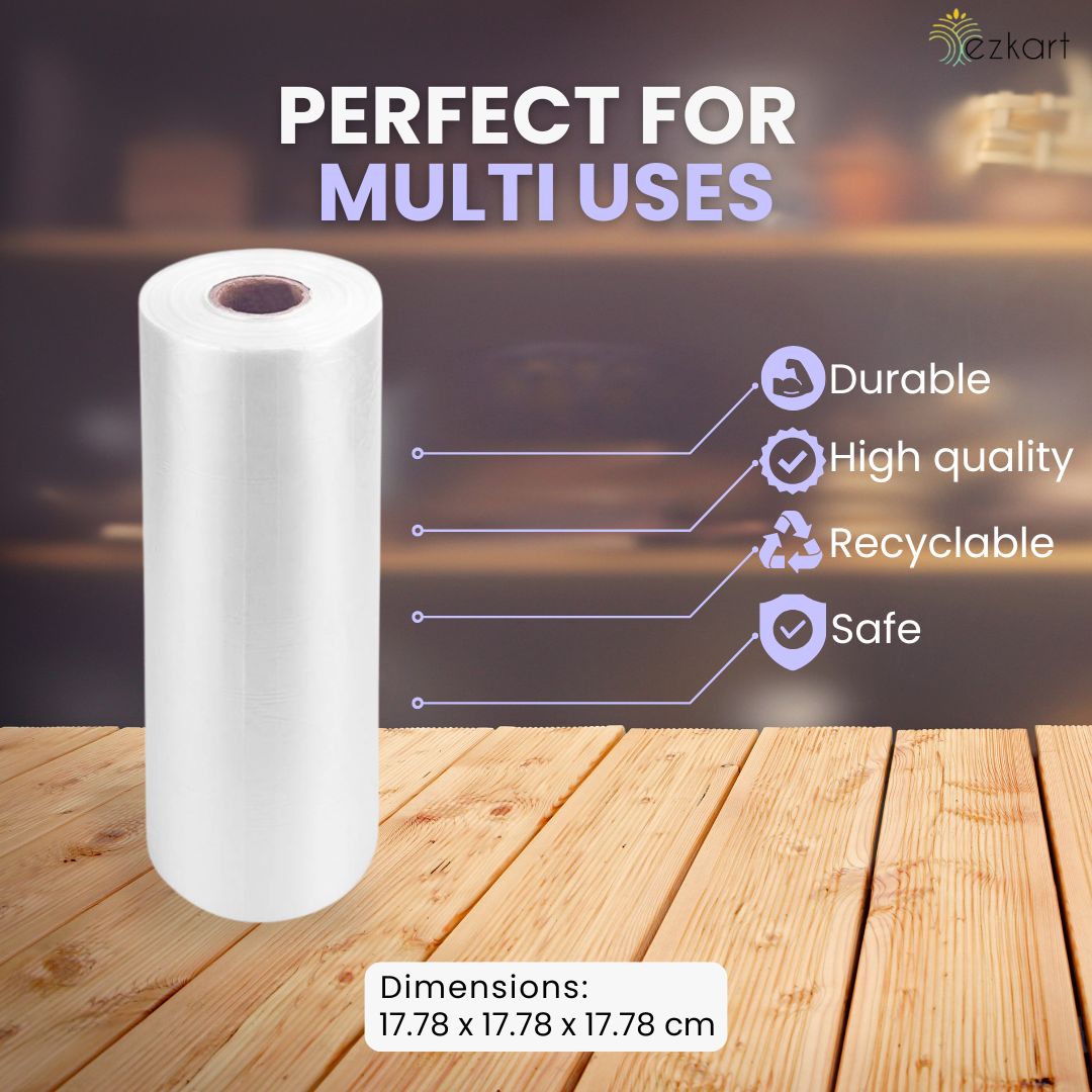 Clear Plastic Food Bags on a Roll Ideal for Storing Fresh Fruits | 9x14 Inch