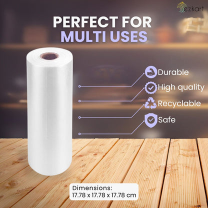 Clear Plastic Food Bags on a Roll Ideal for Storing Fresh Fruits | 9x14 Inch