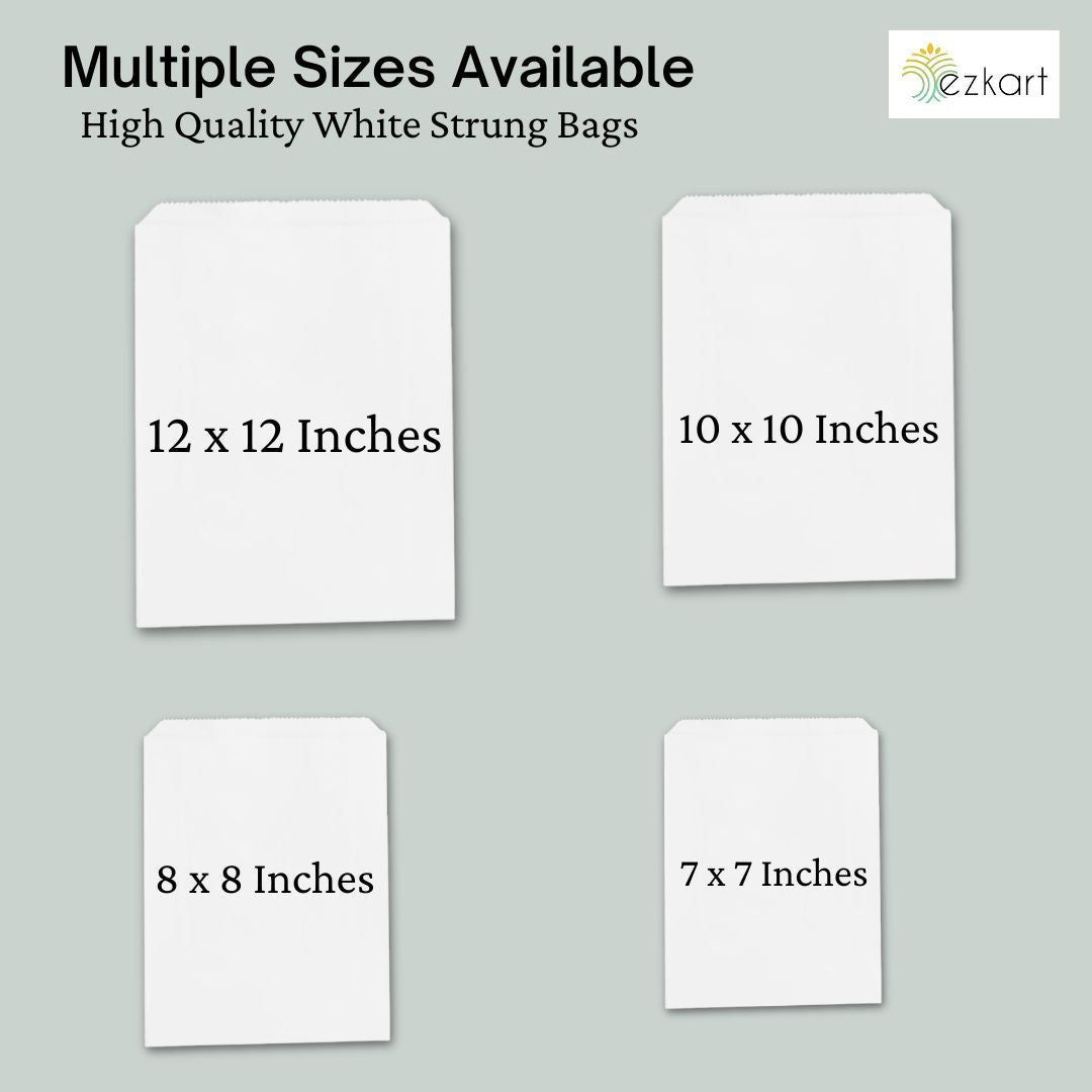 Versatile White Sulphite Paper Bags Assorted Sizes for Groceries, and Many More
