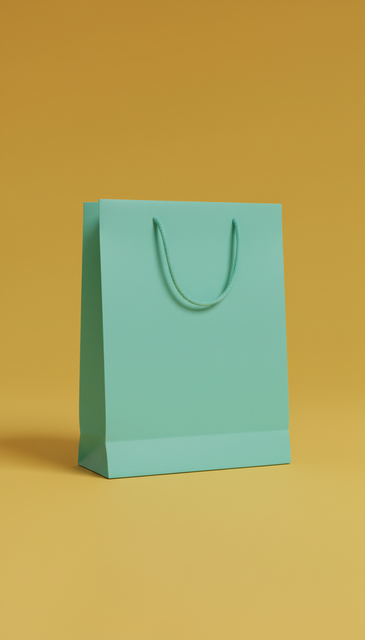 Mint Teal Premium Shopping Bag