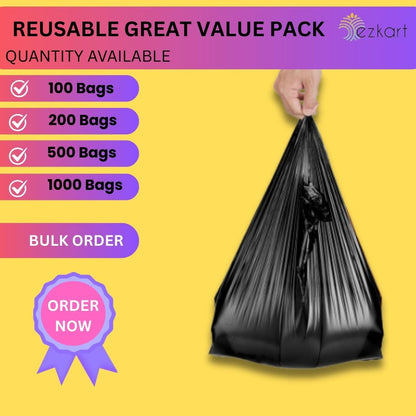 Black Strong Plastic Nappy Bags Dimension | 8x13x18 Inch-20mu