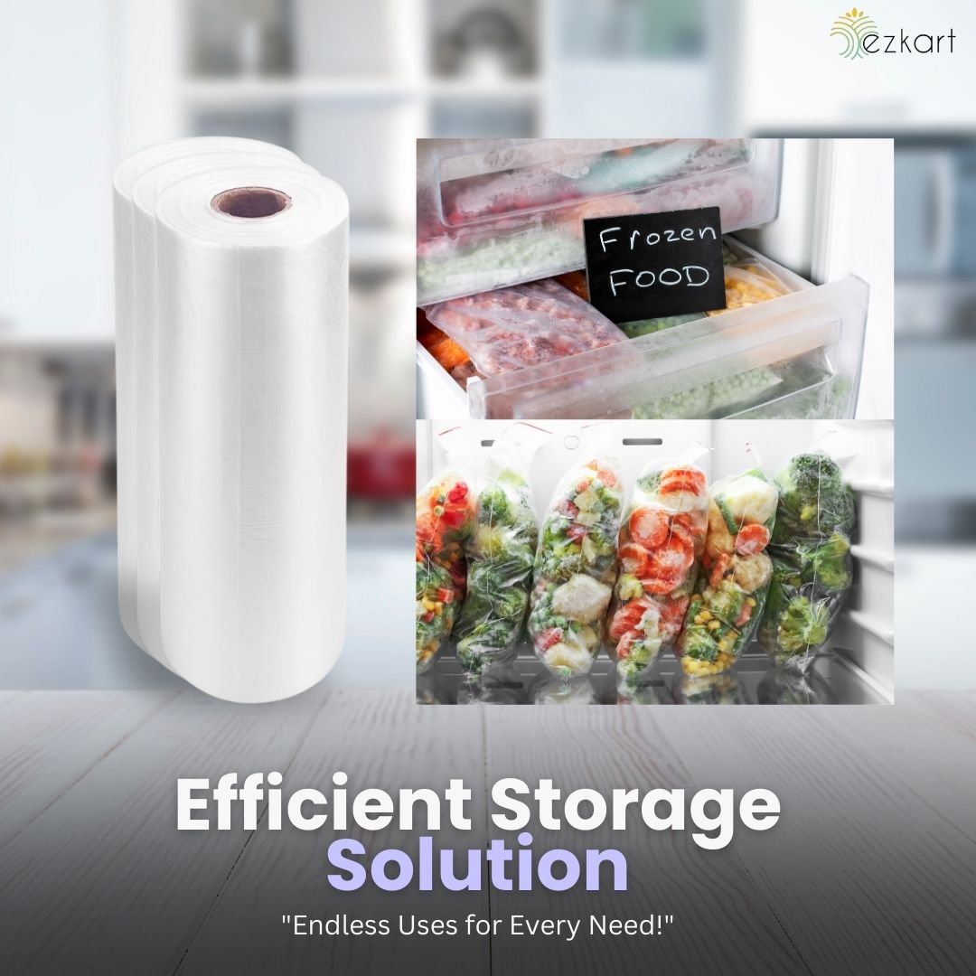 Clear Plastic Food Bags on a Roll Ideal for Storing Fresh Fruits | 9x14 Inch