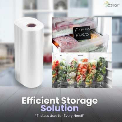 Clear Plastic Food Bags on a Roll Ideal for Storing Fresh Fruits | 9x14 Inch