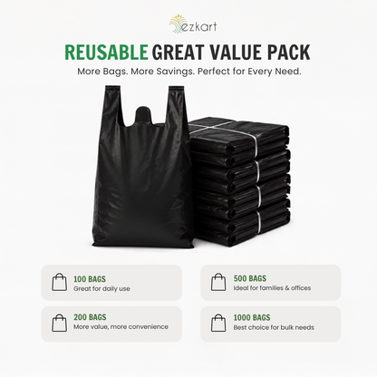 Black Strong Plastic Nappy Bags Dimension | 8x13x18 Inch-20mu