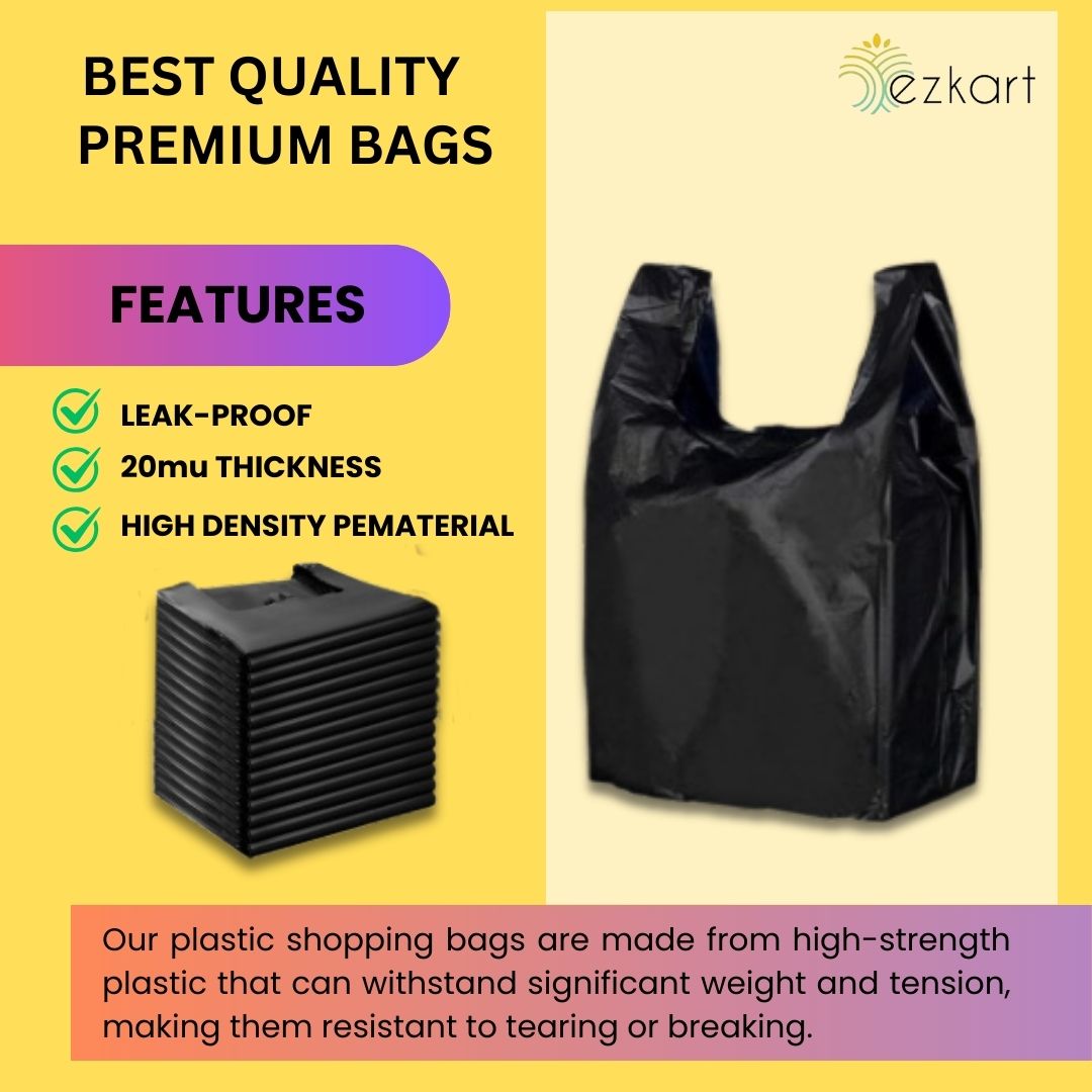 Black Strong Plastic Nappy Bags Dimension | 8x13x18 Inch-20mu
