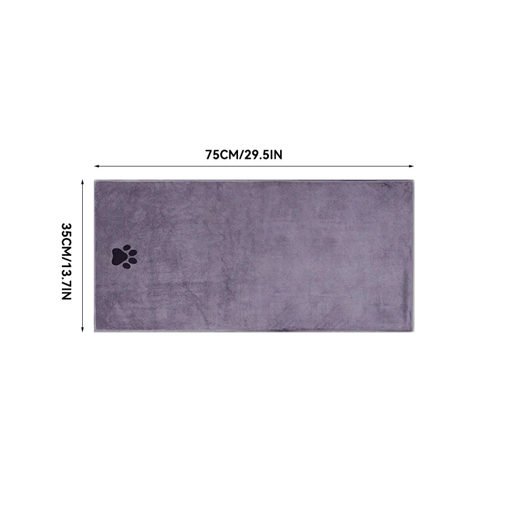 Microfiber Pet Bath Towel Embroidered Super Soft Absorbent Cat for Dogs - 35x75cm and 50x100cm