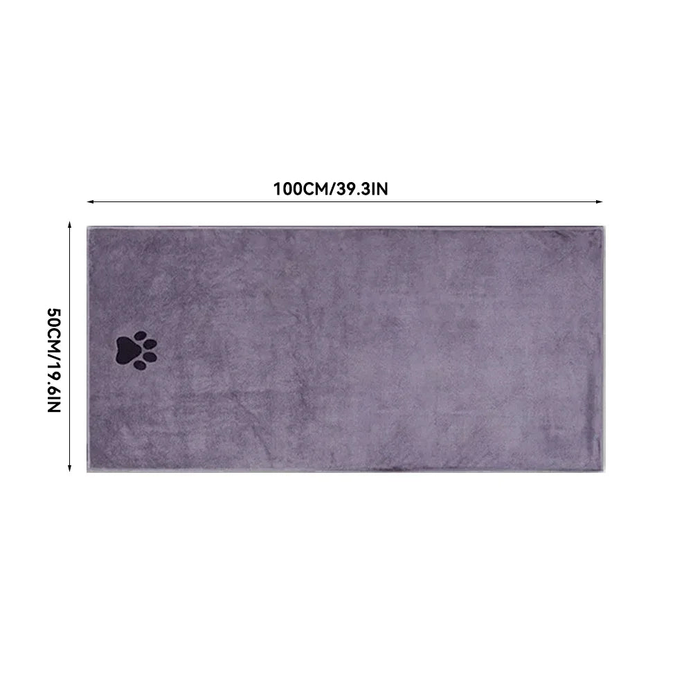 Microfiber Pet Bath Towel Embroidered Super Soft Absorbent Cat for Dogs - 35x75cm and 50x100cm