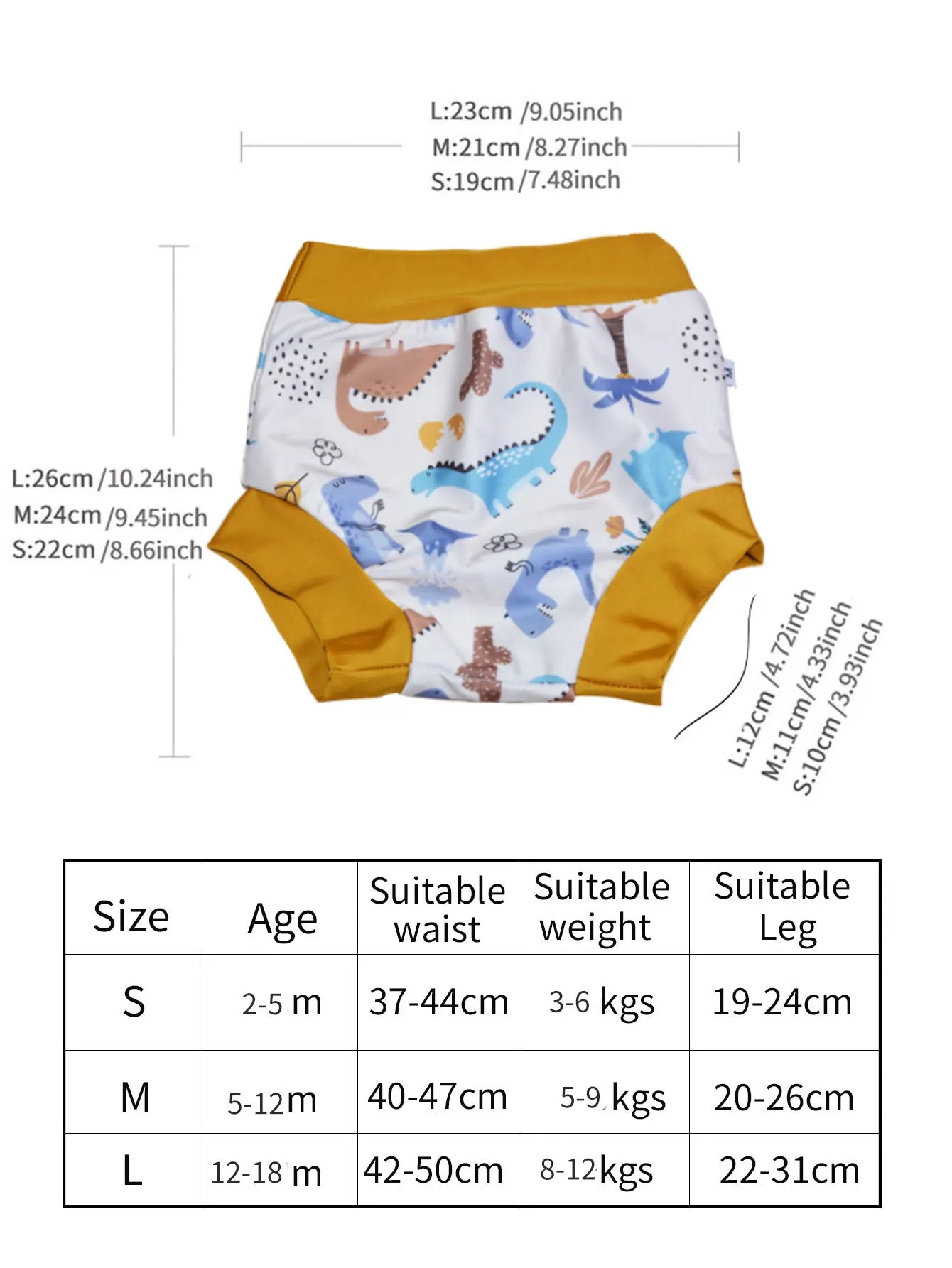 ezkart Kids Swimming Diaper Newborn Baby High Waist Swim Nappies Washable Sunproof Cloth Nappies