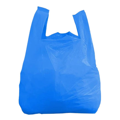 Heavy Duty Large Blue Plastic Carrier Bags with Handles for Multi-Purpose Uses Size -11 x 17 x 21 inch