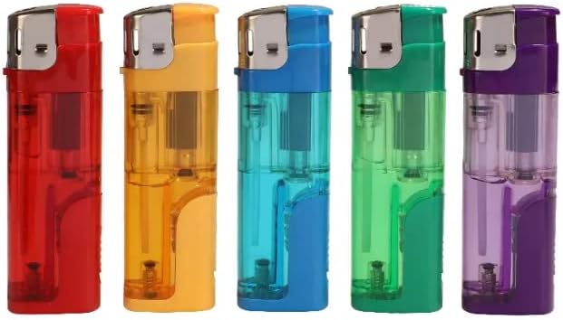 Electronic Multi-pack Assorted Colour Lighters with Adjustable Flame Lighter